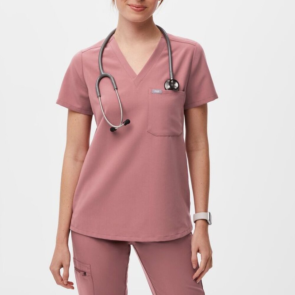 Figs Women's Catarina One-Pocket Scrub Top - Mauve, Medium